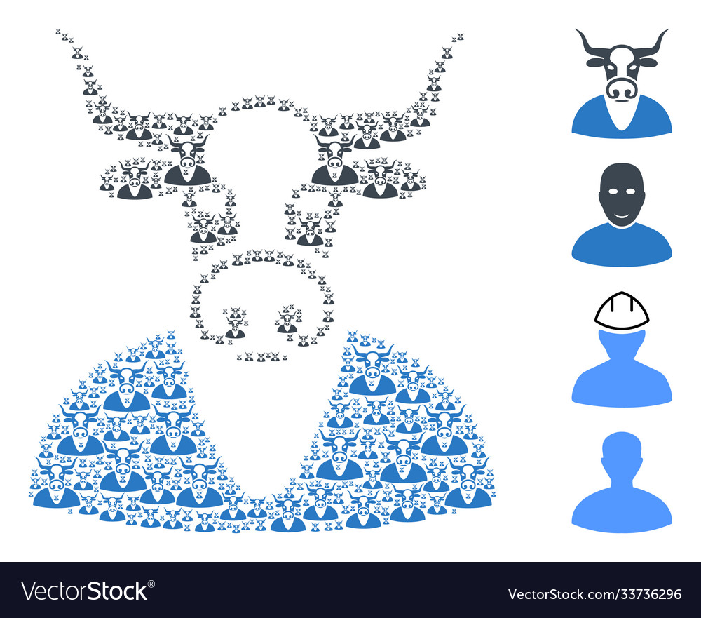 Cow boy recursion composition self items Vector Image Cow boy recursion composition self items