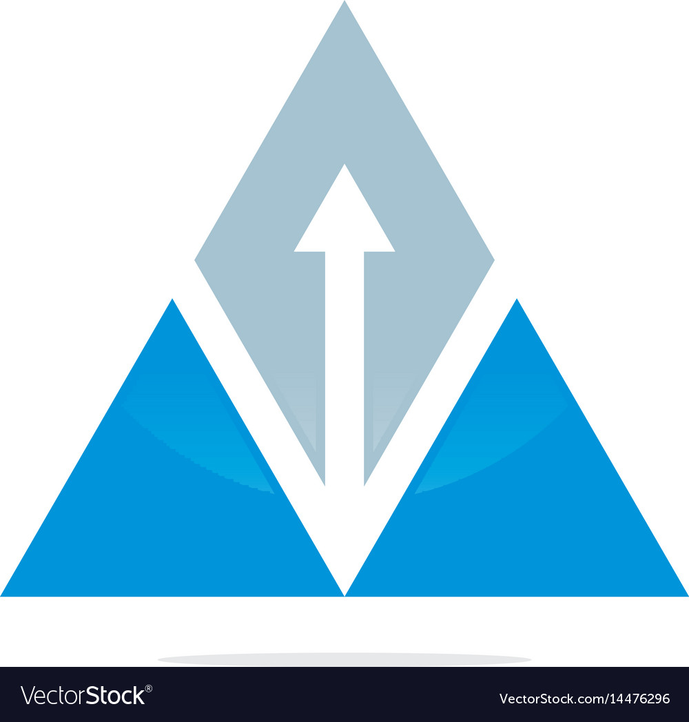 Dynamic arrow shaped design logo element