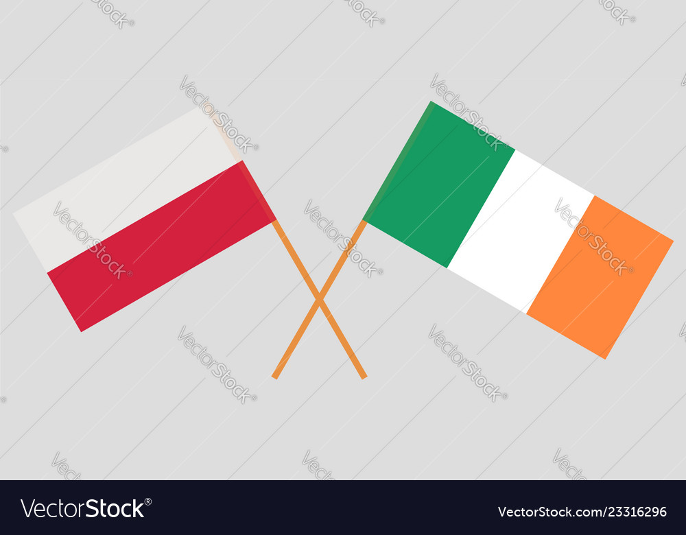 Flags of poland and ireland