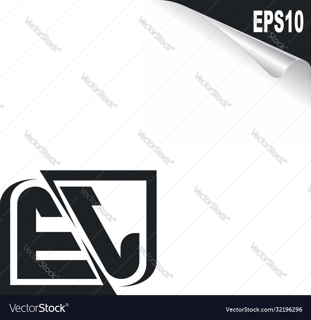 Initial ej logo design with shape style