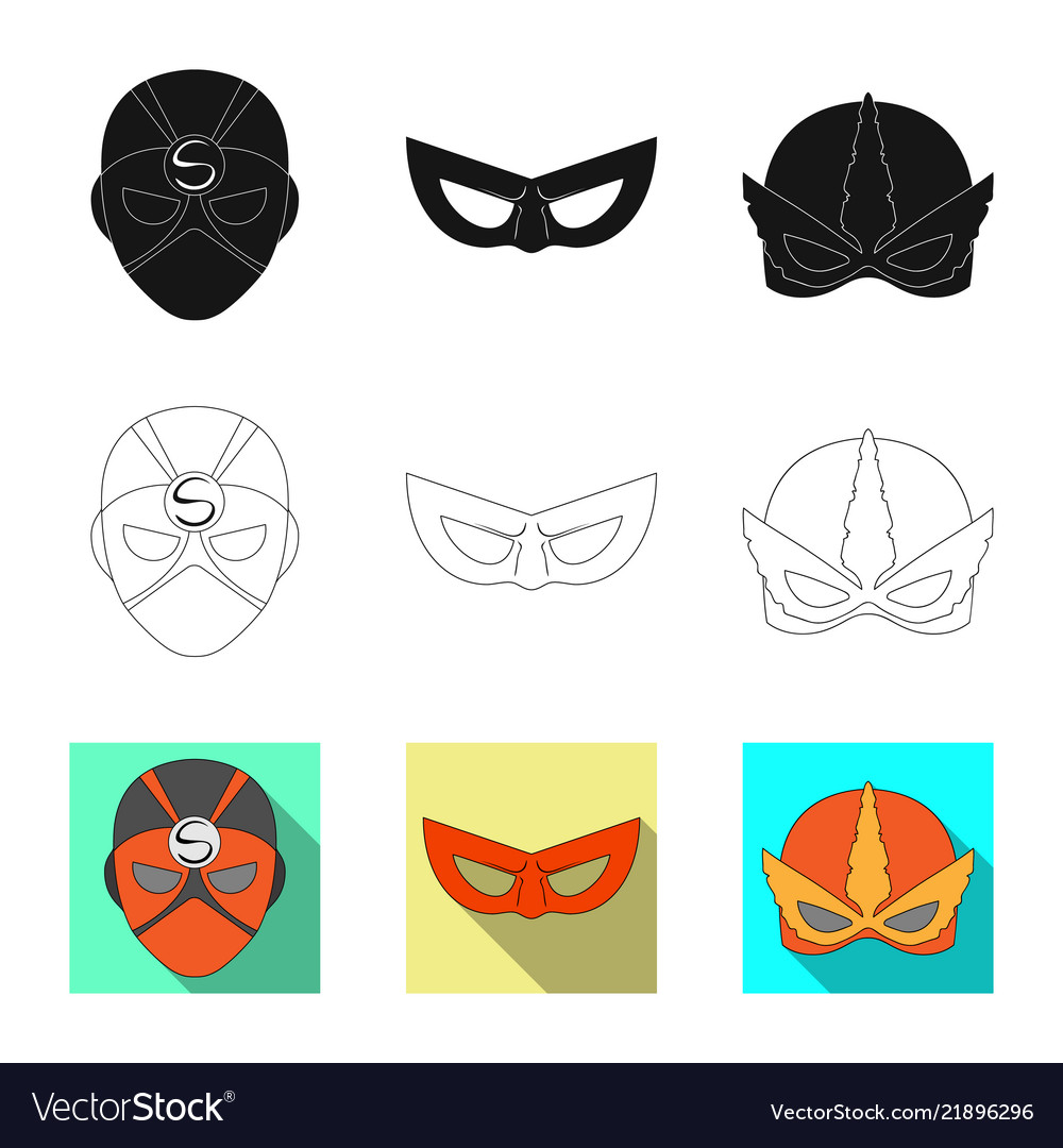 Isolated object of hero and mask sign collection vector image Isolated object of hero and mask sign collection