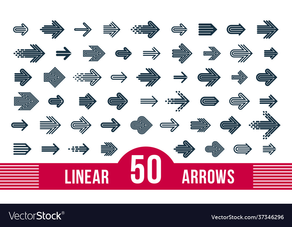 Linear arrow logos set collection arrows