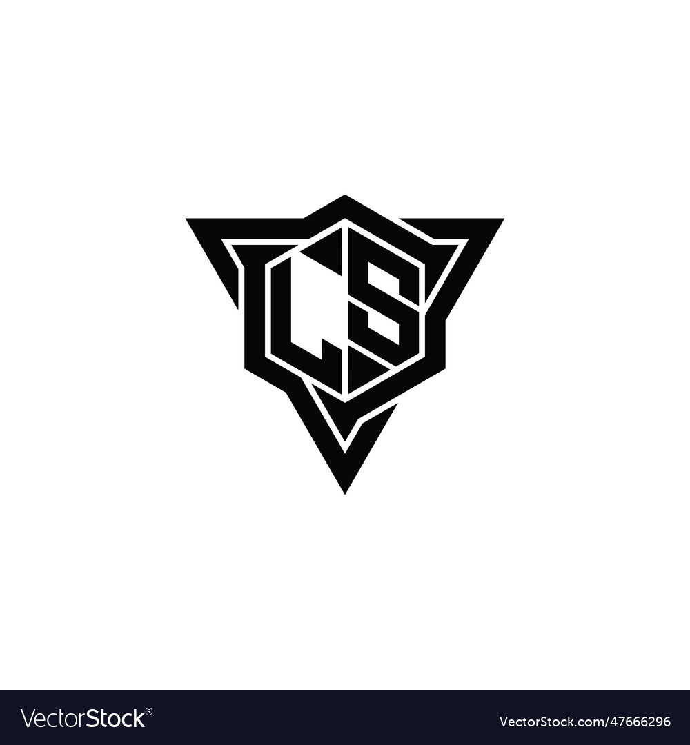Ls logo monogram hexagon shape with triangle Vector Image Ls logo monogram hexagon shape with triangle