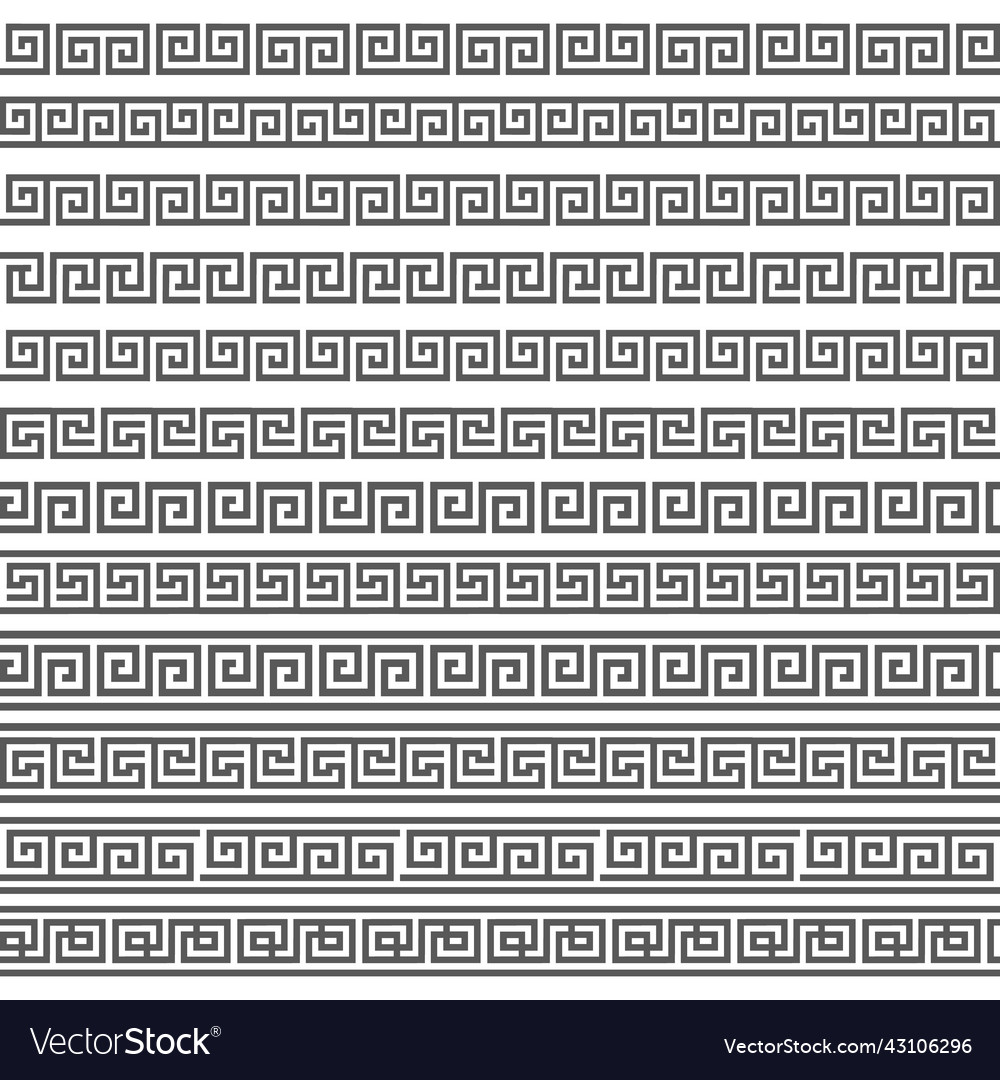 Mediterranean meander decor lines vector image Mediterranean meander decor lines