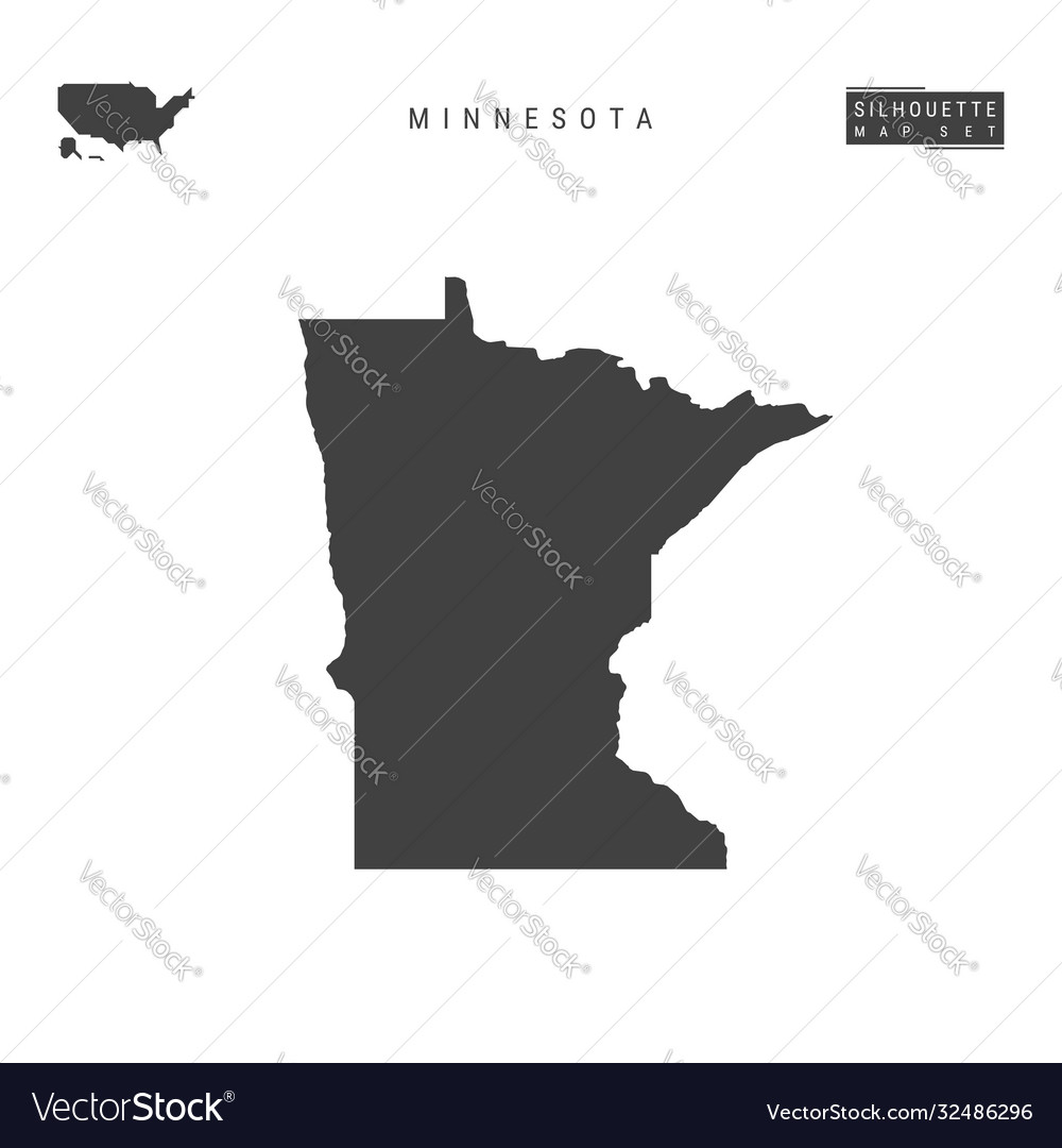 Minnesota State Map - Black Silhouette