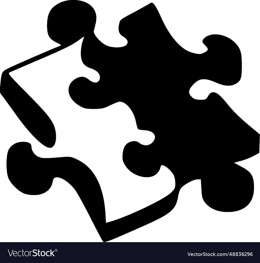 Puzzle - minimalist and flat logo Royalty Free Vector Image