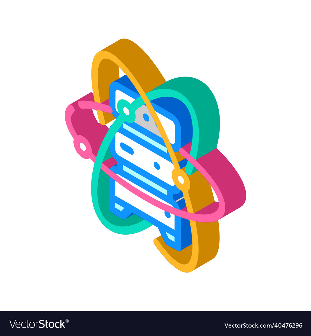 Quantum computer data server isometric icon vector image Quantum computer data server isometric icon
