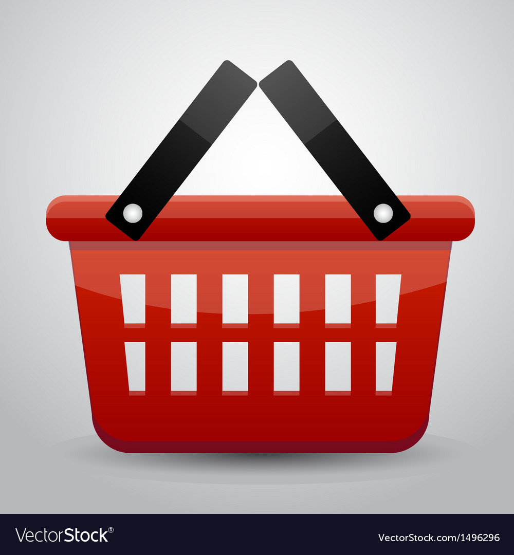 Red shopping basket icon 10eps Royalty Free Vector Image