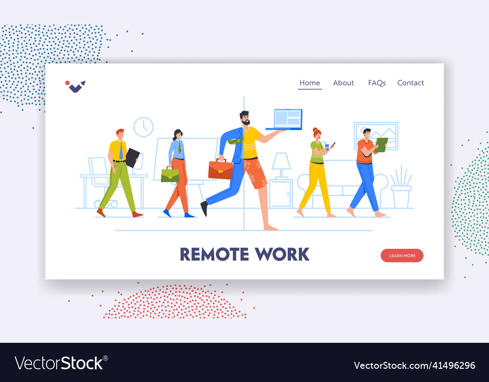 Remote work landing page template hybrid