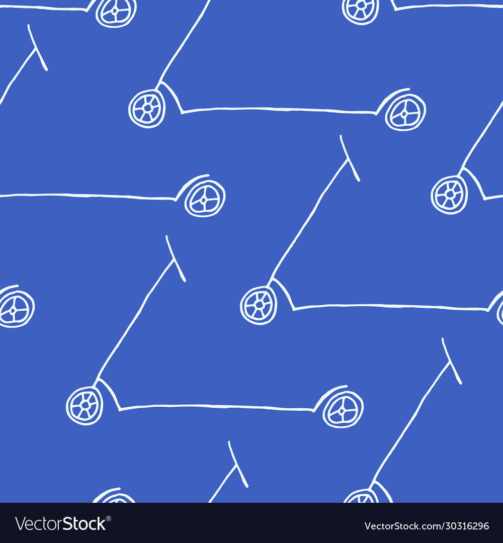 Seamless pattern scooter background simple design vector image Seamless pattern scooter background simple design