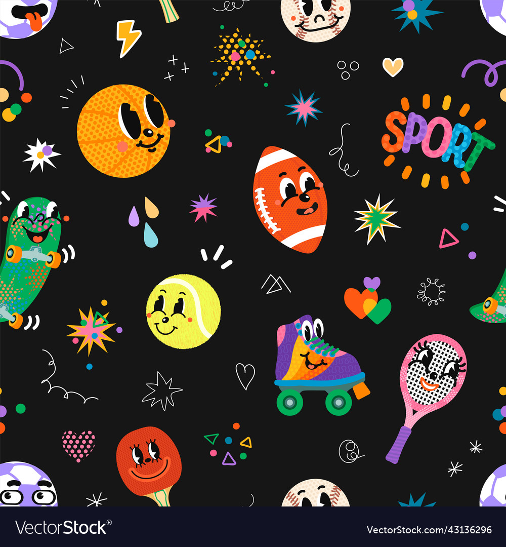 Seamless pattern with of sport vector image Seamless pattern with of sport
