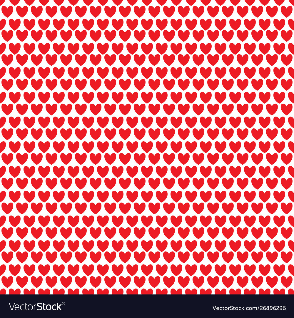Seamless pattern with red hearts