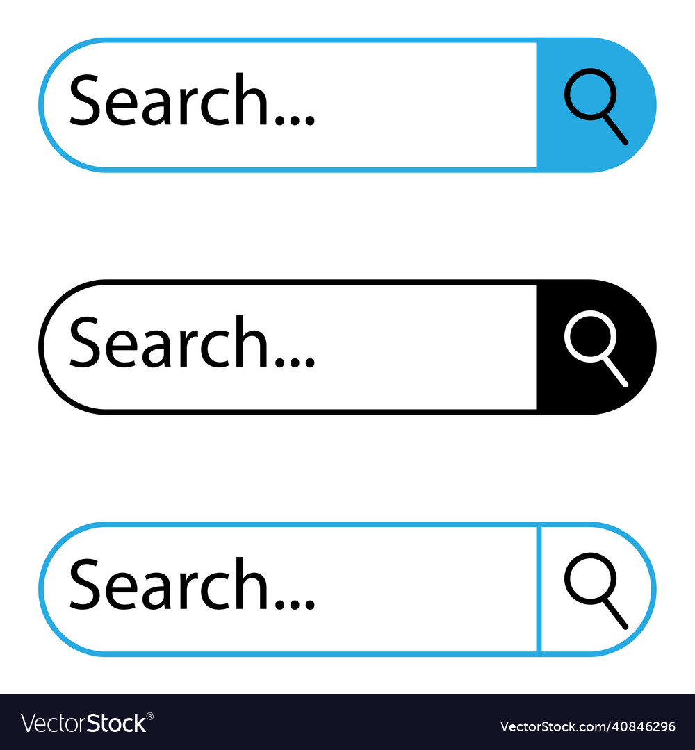 Search bar icon click button text frame simple vector image Search bar icon click button text frame simple