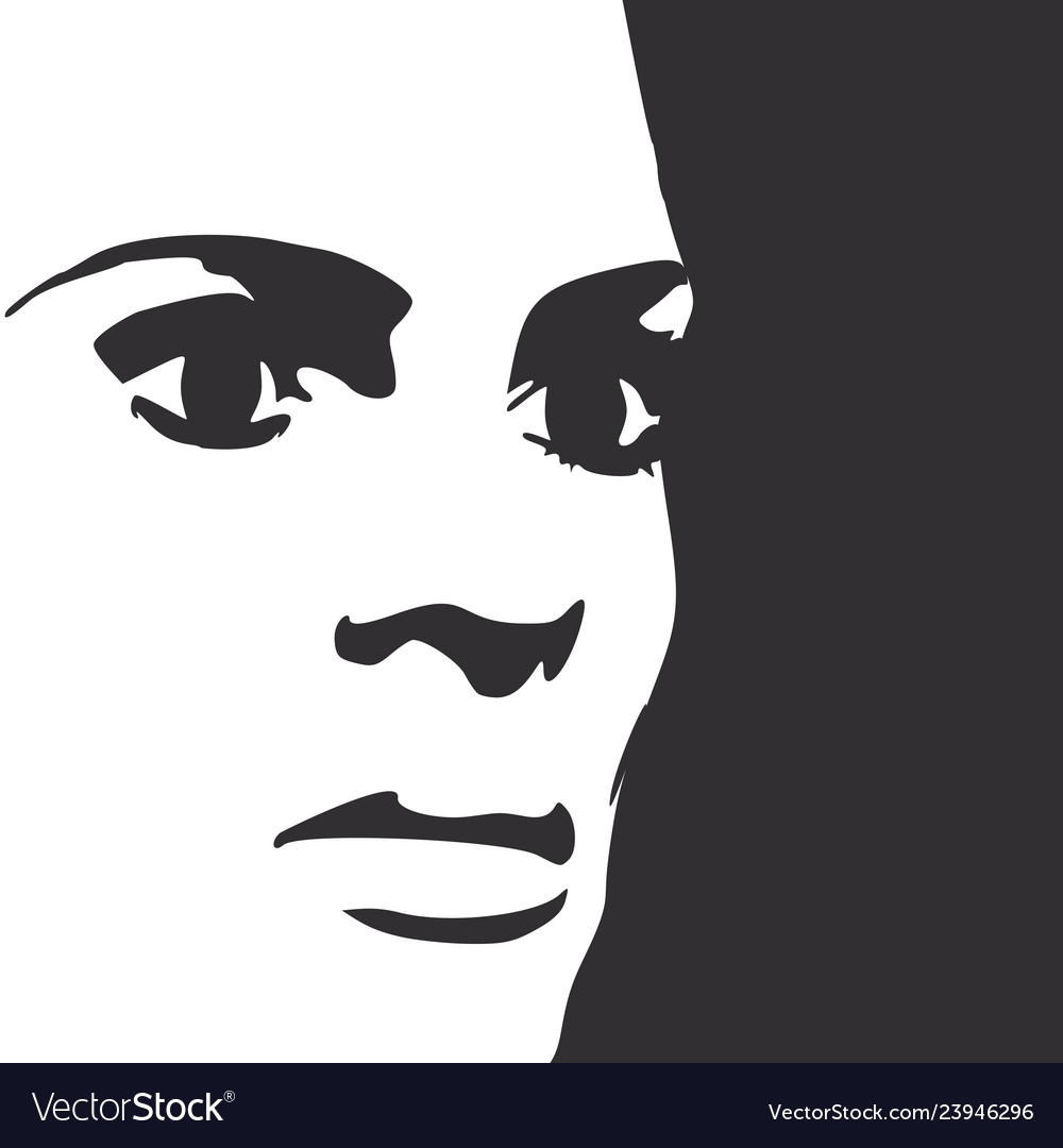 Silhouette of a female head Royalty Free Vector Image