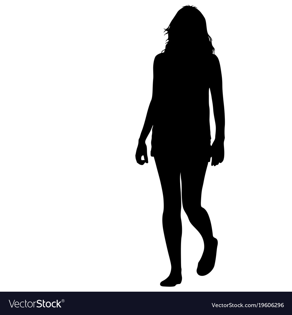 Download Silhouette of people walking on white background Vector Image