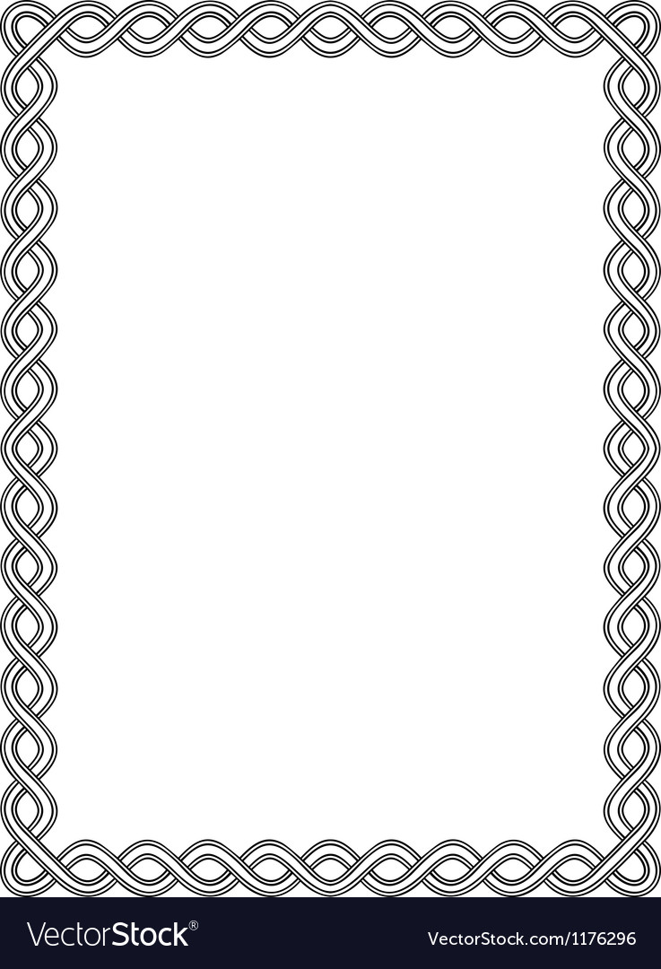 Simple black ornamental decorative frame Vector Image