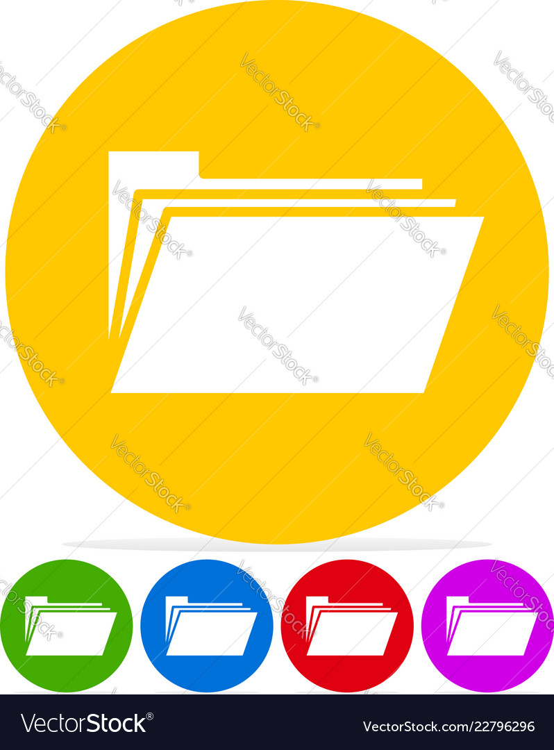 Simple icon w folder symbol in several colors Vector Image Simple icon w folder symbol in several colors
