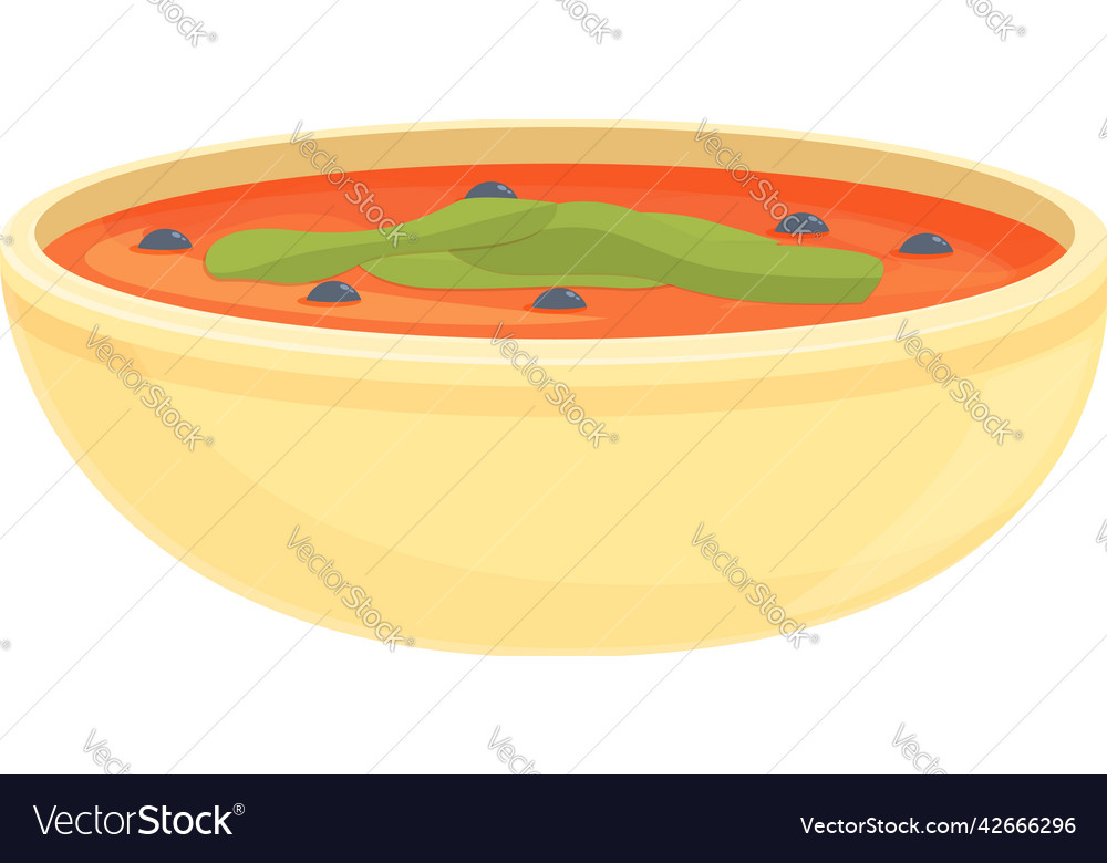 Spanish soup icon cartoon spain food Royalty Free Vector