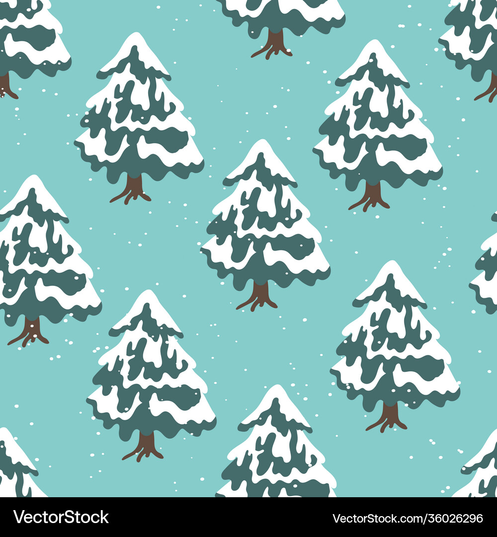 Winter seamless pattern with christmas tree Vector Image