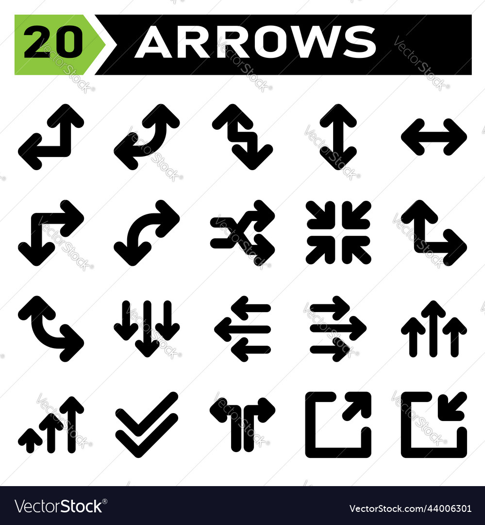 Arrows icon set include arrow right