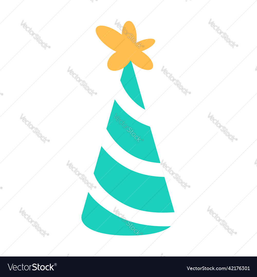 Birthday hat flat icon isolated on white Vector Image