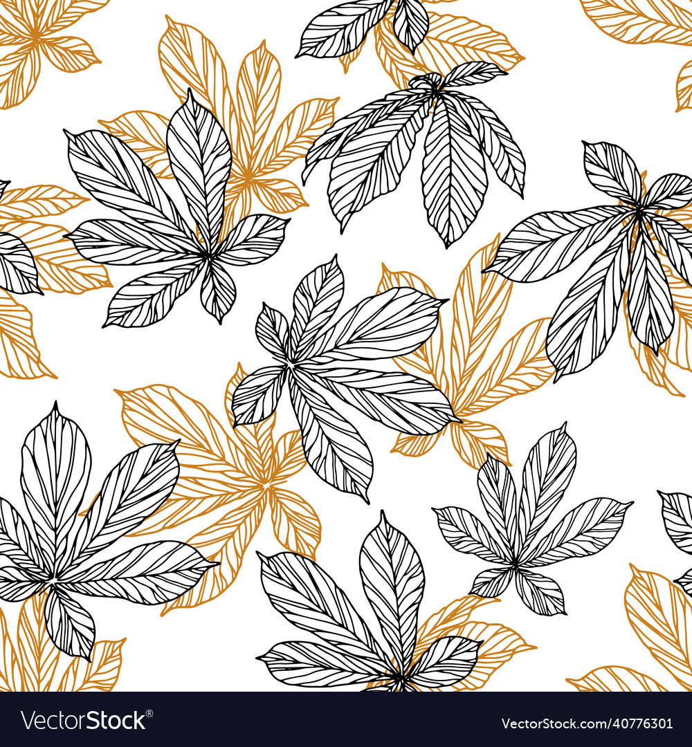 Chestnut leaves design - seamless repeat pattern