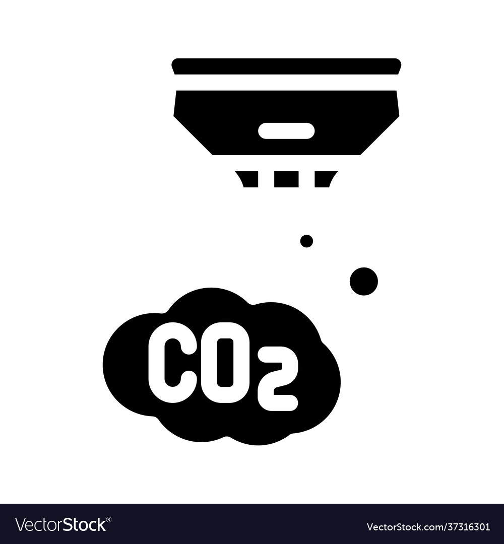 Co2 sensor glyph icon black Royalty Free Vector Image