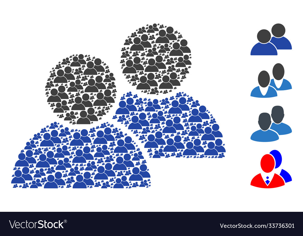 Customers recursive mosaic self icons vector image Customers recursive mosaic self icons