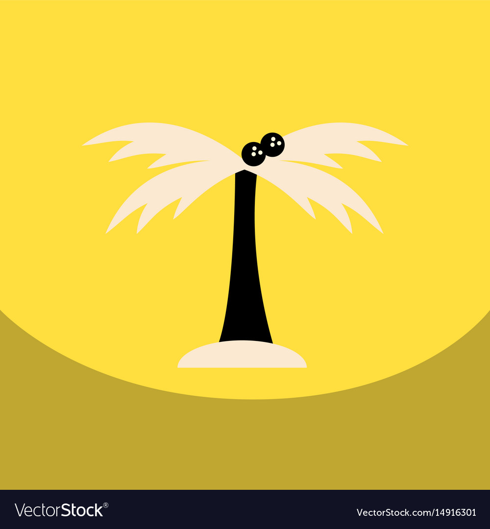 Flat icon design collection palm tree