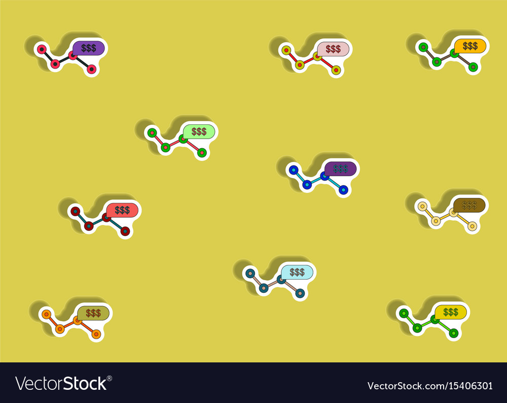 Flat icons set of progress statistics concept