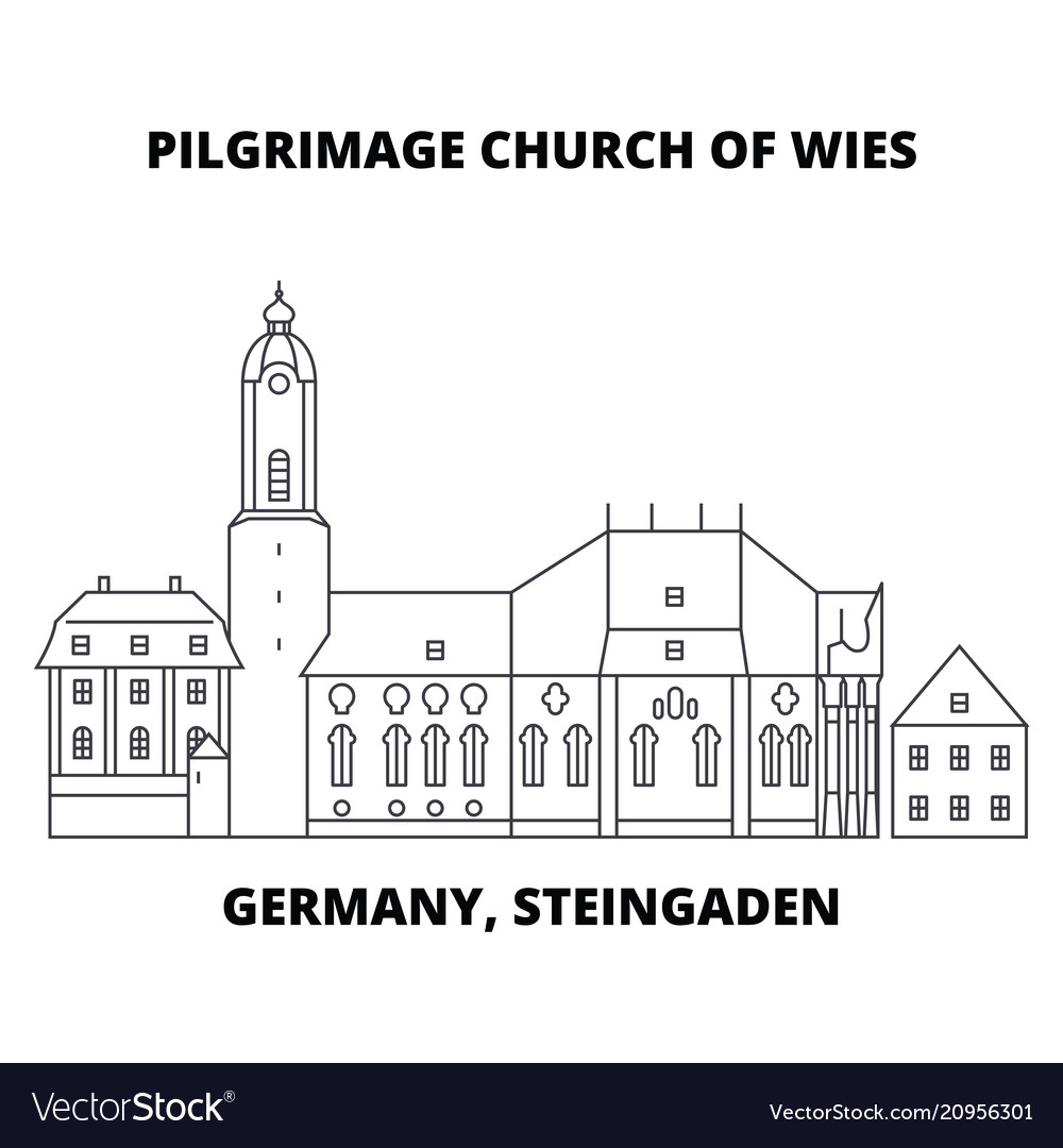 Germany steingaden pilgrimage church of wies vector image Germany steingaden pilgrimage church of wies