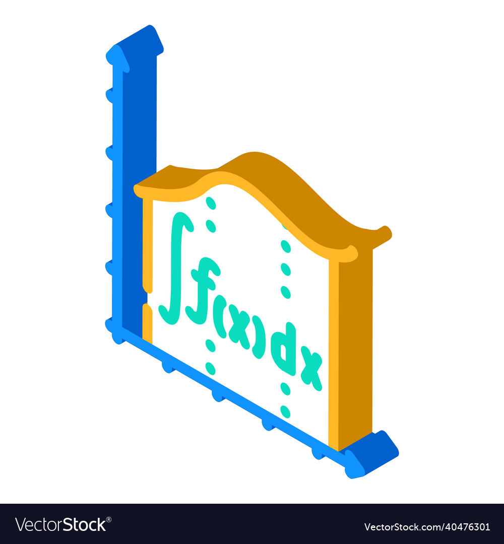 Integration math data science isometric icon vector image Integration math data science isometric icon