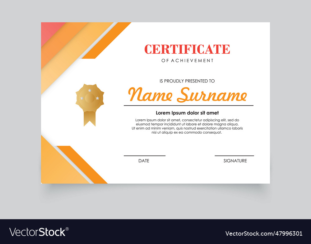Modern certificate template gradients color