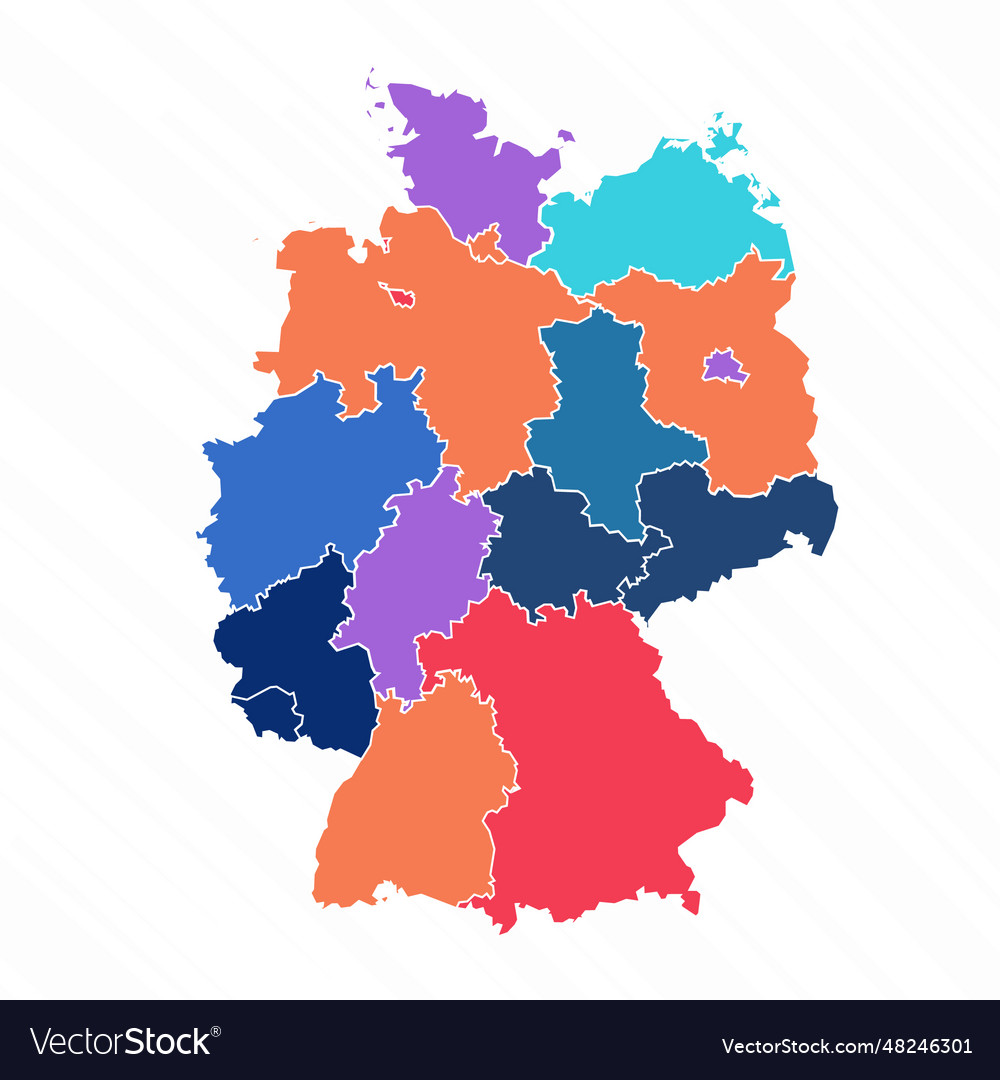 Multicolor map of germany with provinces Vector Image