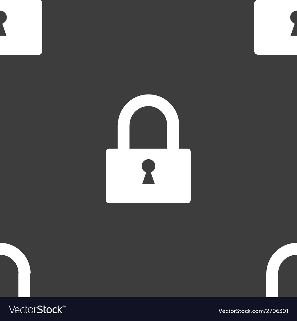 Padlock web icon flat design seamless pattern