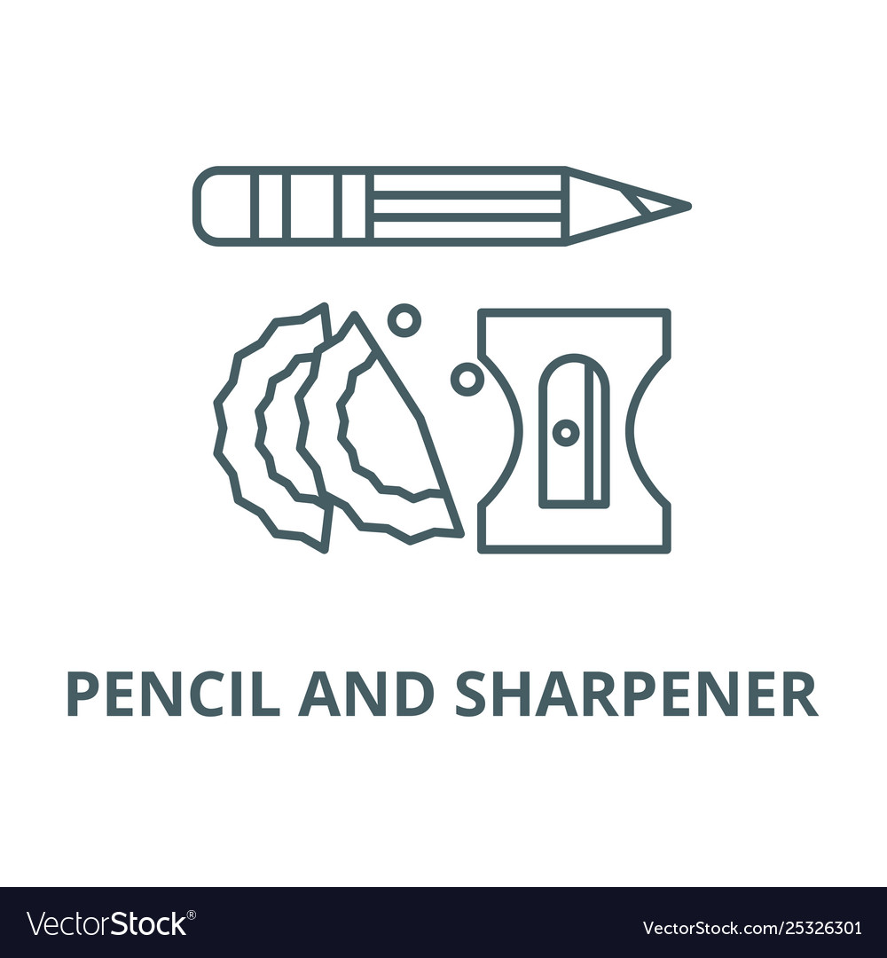 Pencil and sharpener line icon linear