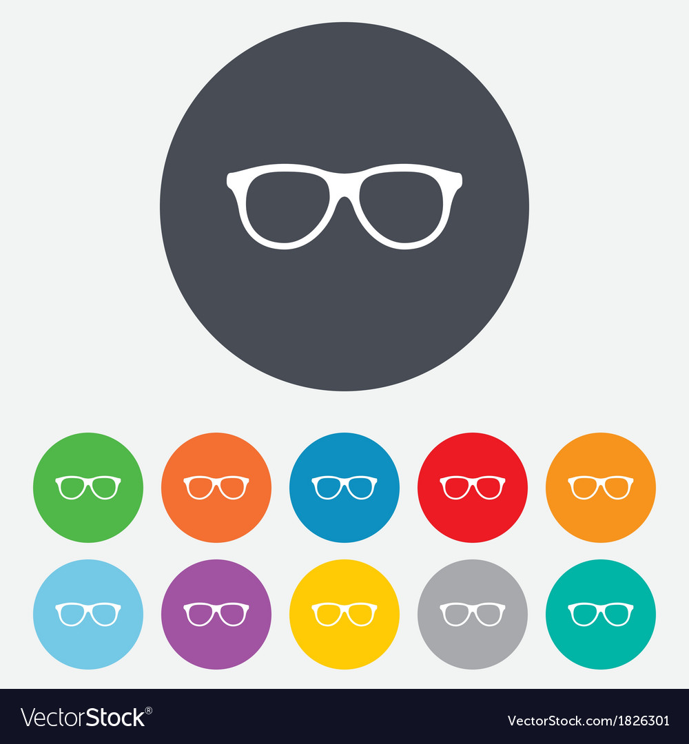 Retro glasses sign icon Eyeglass frame symbol Vector Image