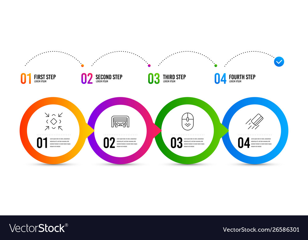 Scroll down minimize and parking garage icons set Vector Image Scroll down minimize and parking garage icons set