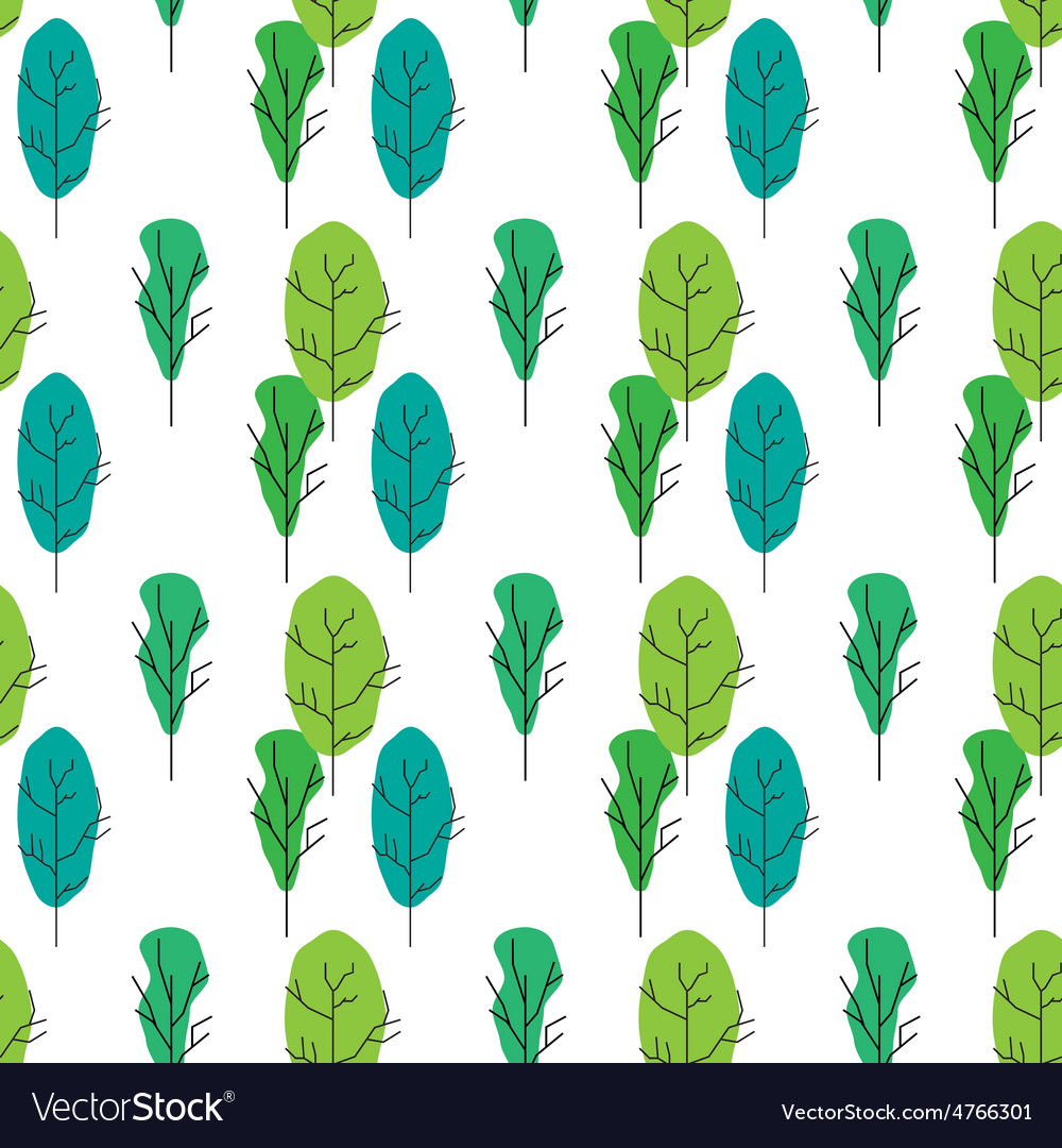 Seamless tree pattern background Royalty Free Vector Image