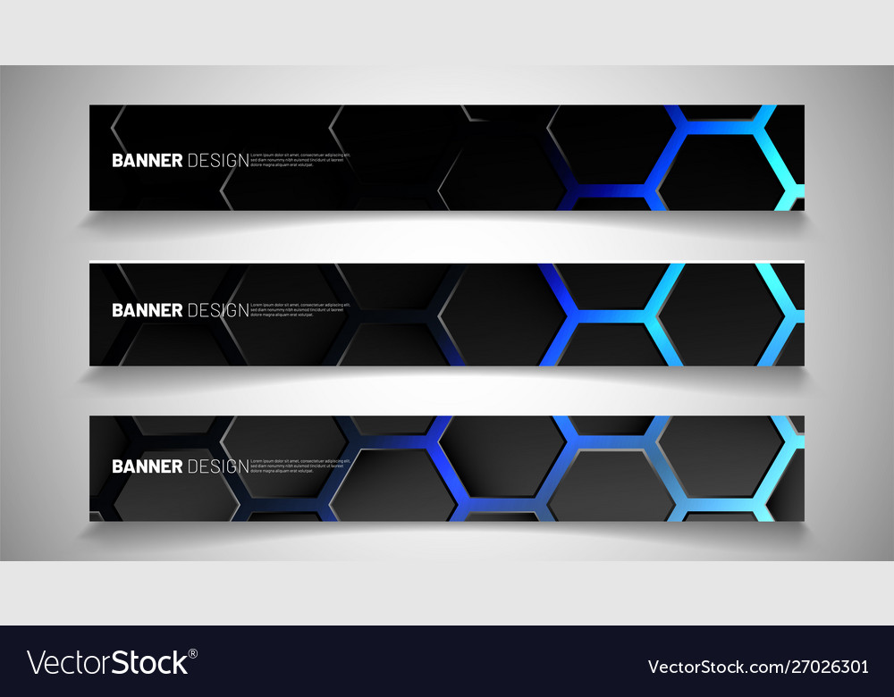 Set background hexagon banner gradient