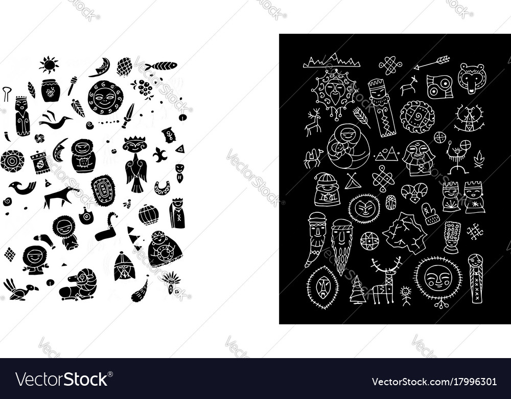 Set of ethnic design elements