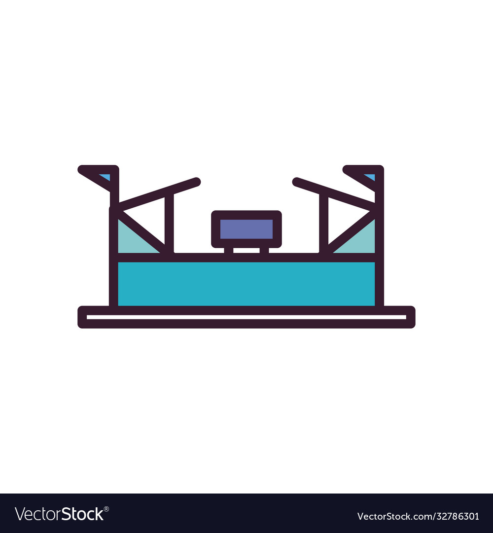 Fußballstadion Linie und füllen Stil Symbol