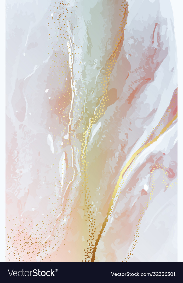 Watercolor abstract paink marble ivory abstract Vector Image
