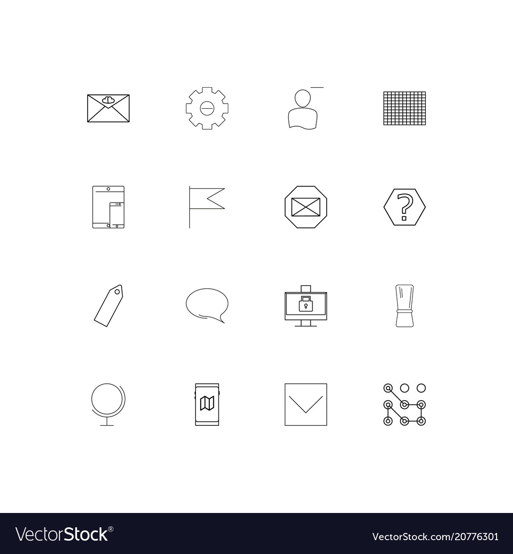 Web linear thin icons set outlined simple