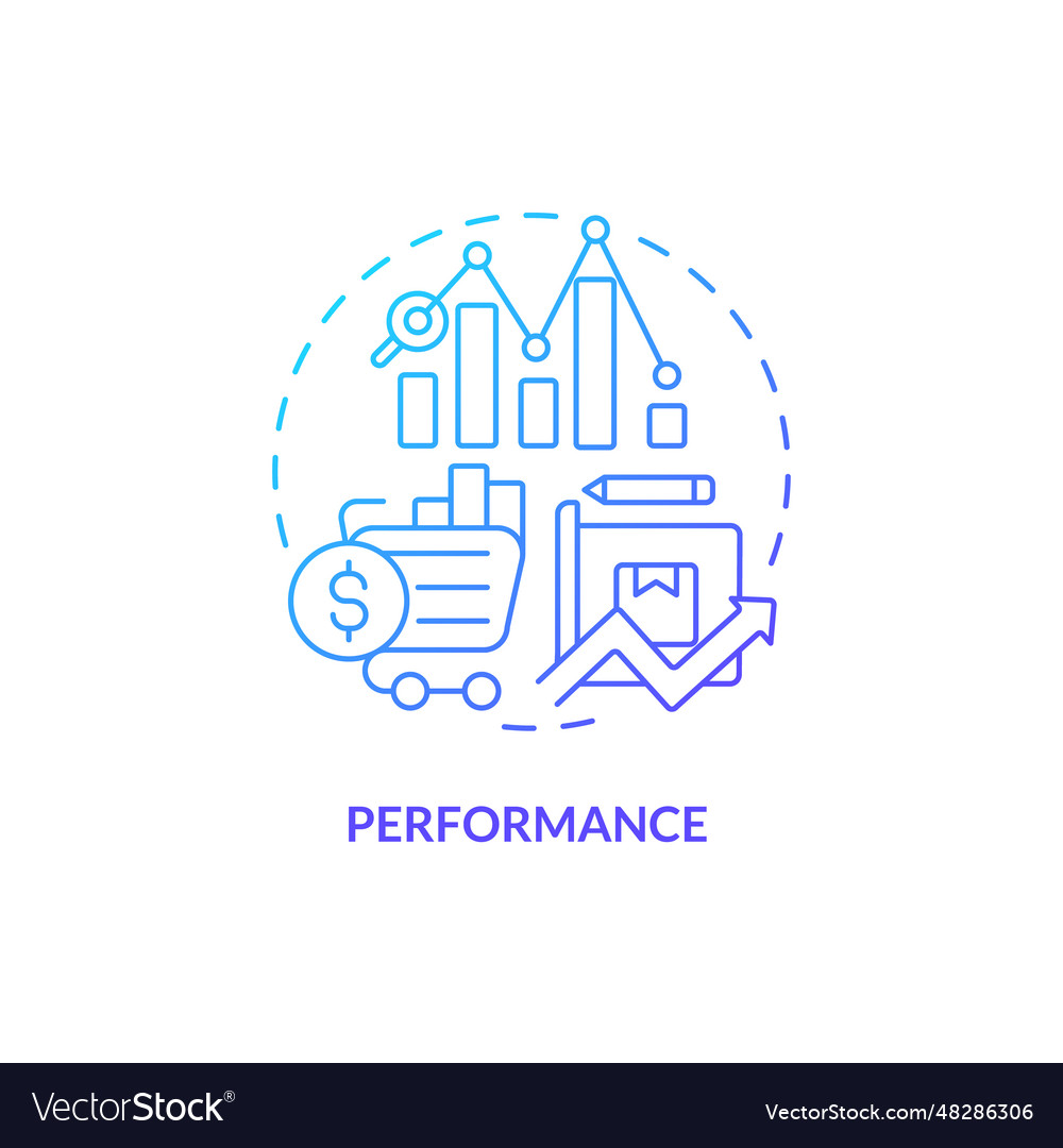 2d performance gradient line icon concept vector image 2d performance gradient line icon concept