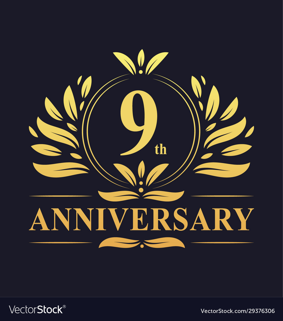 9th Anniversary Logo 9 Years Anniversary Design Vector Image