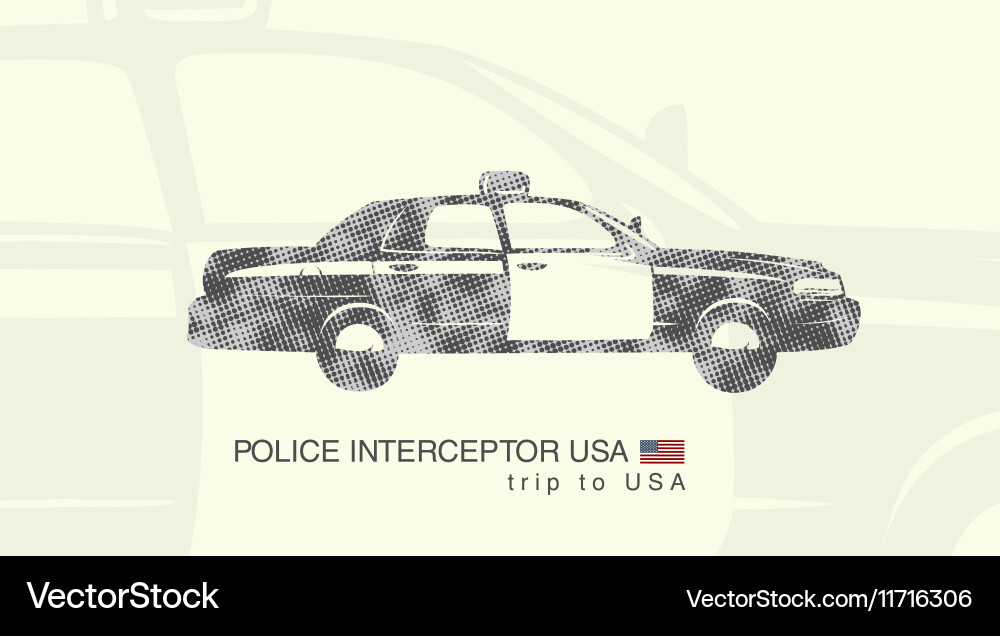 A car police interceptor usa Royalty Free Vector Image