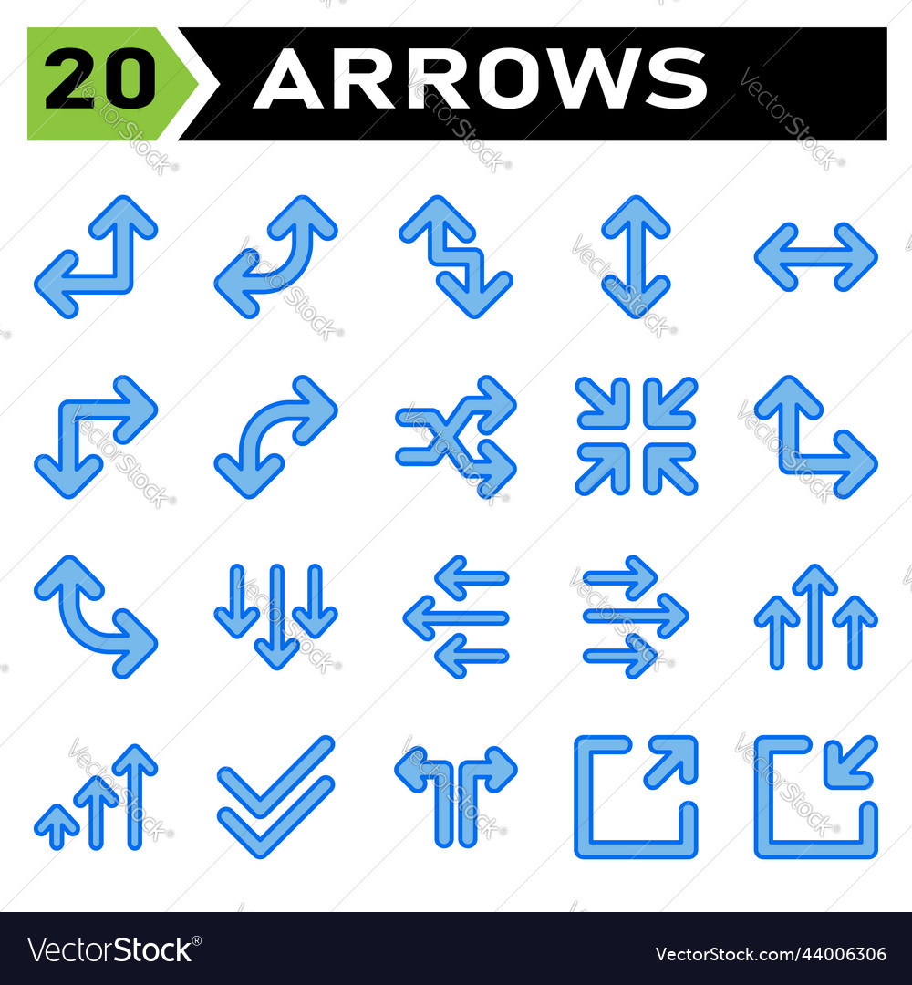 Arrows icon set include arrow right
