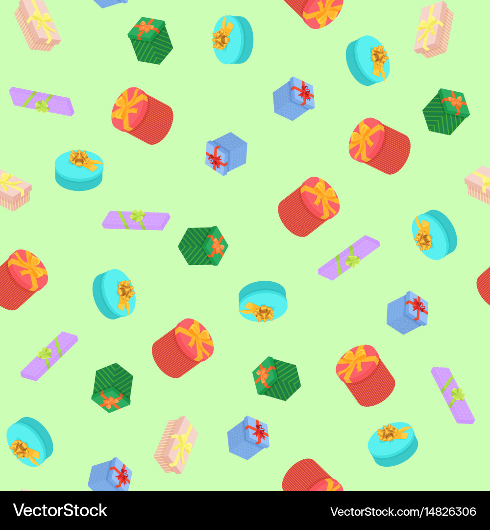 Bright colorful present and gift boxes seamless Vector Image