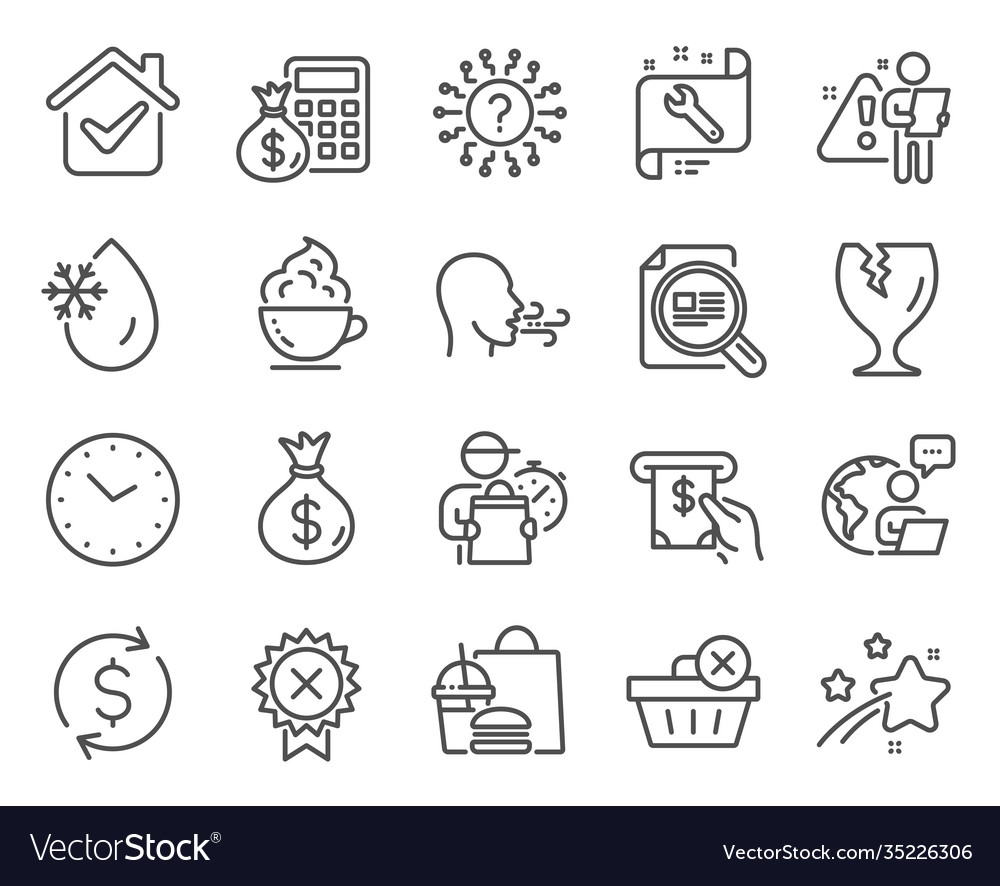 Business icons set included icon as fragile vector image Business icons set included icon as fragile